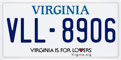 VA license plate VLL8906