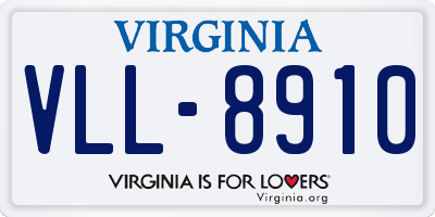 VA license plate VLL8910