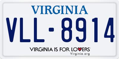 VA license plate VLL8914