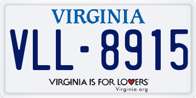 VA license plate VLL8915