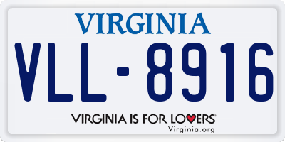 VA license plate VLL8916