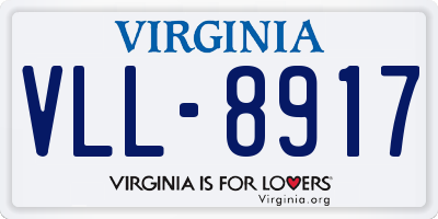 VA license plate VLL8917