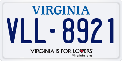 VA license plate VLL8921