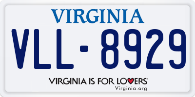 VA license plate VLL8929