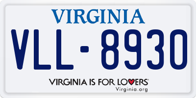 VA license plate VLL8930