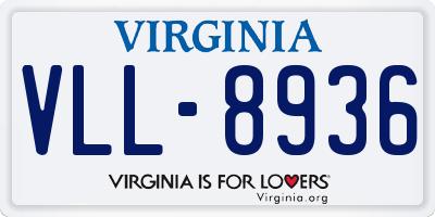 VA license plate VLL8936