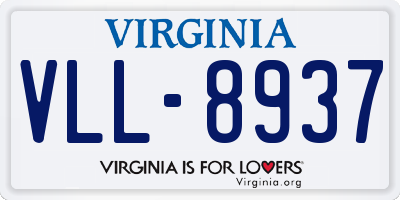 VA license plate VLL8937