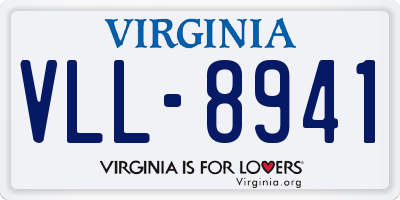 VA license plate VLL8941