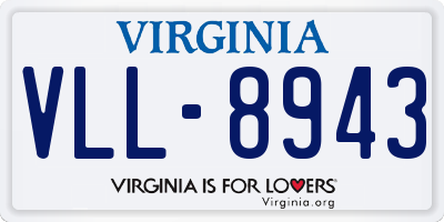 VA license plate VLL8943