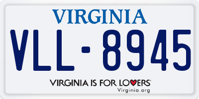 VA license plate VLL8945