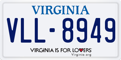 VA license plate VLL8949