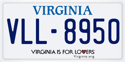 VA license plate VLL8950