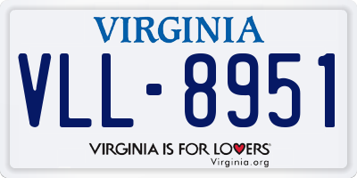 VA license plate VLL8951