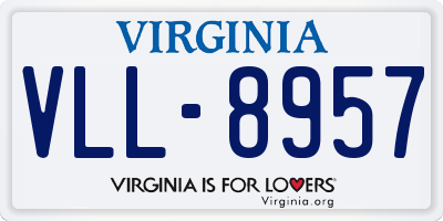 VA license plate VLL8957