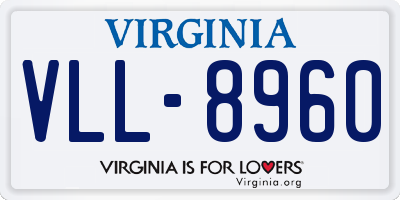 VA license plate VLL8960