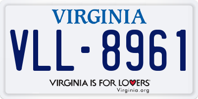 VA license plate VLL8961