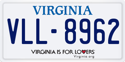 VA license plate VLL8962