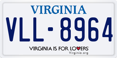 VA license plate VLL8964