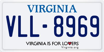 VA license plate VLL8969