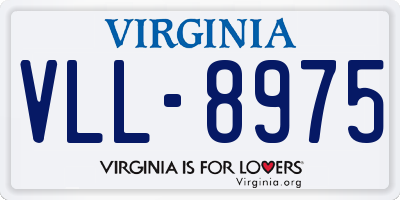 VA license plate VLL8975