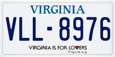 VA license plate VLL8976