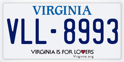 VA license plate VLL8993