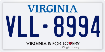 VA license plate VLL8994