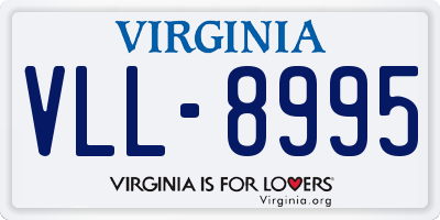 VA license plate VLL8995