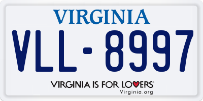 VA license plate VLL8997