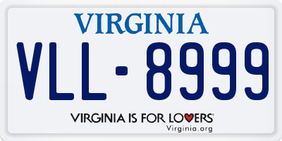 VA license plate VLL8999