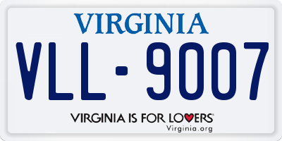 VA license plate VLL9007