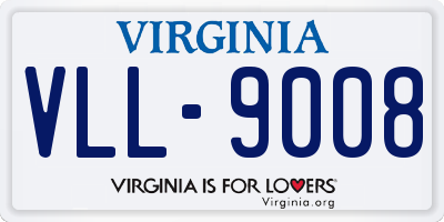 VA license plate VLL9008