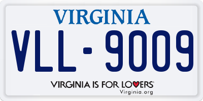 VA license plate VLL9009