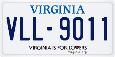 VA license plate VLL9011