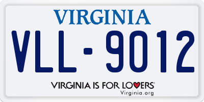 VA license plate VLL9012