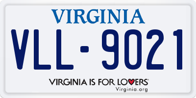 VA license plate VLL9021