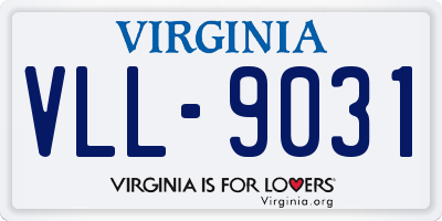 VA license plate VLL9031