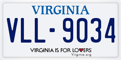 VA license plate VLL9034