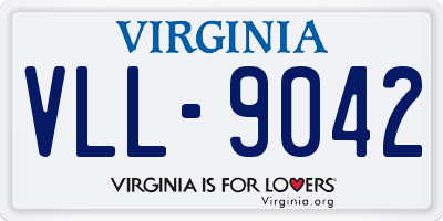 VA license plate VLL9042