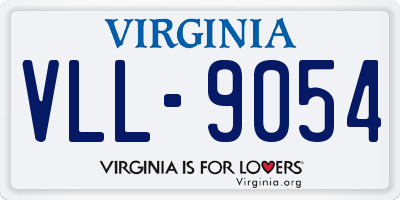 VA license plate VLL9054