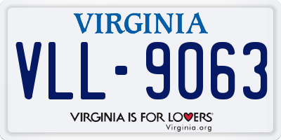 VA license plate VLL9063