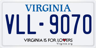 VA license plate VLL9070