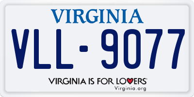 VA license plate VLL9077