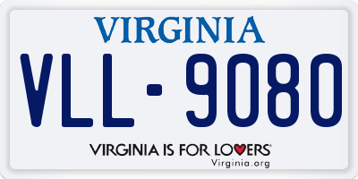 VA license plate VLL9080