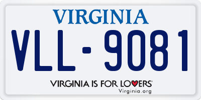 VA license plate VLL9081