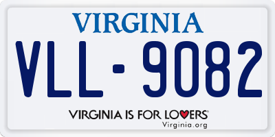 VA license plate VLL9082