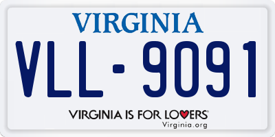 VA license plate VLL9091