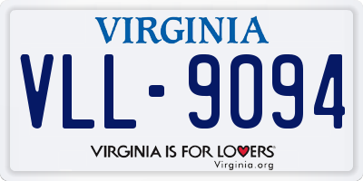 VA license plate VLL9094