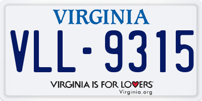 VA license plate VLL9315