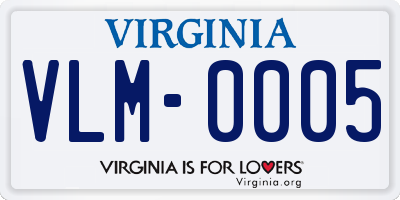 VA license plate VLM0005